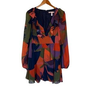 Anthropologie Hutch Bishop Sleeve Deep V-Neck Peplum Romper Small